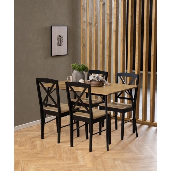 Stół Peru 120x80cm dąb/czarny - ACTONA